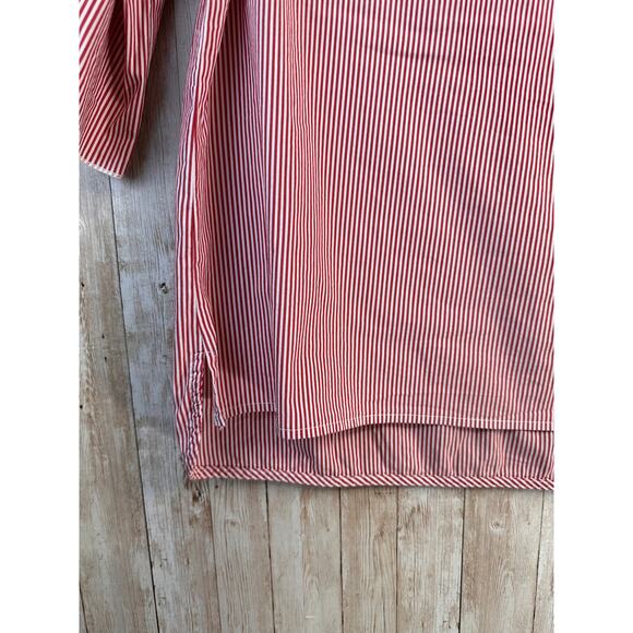 Vineyard Vines Shirt Womens S Red White Striped Keyhole Back Flutter Sleeves - Picture 6 of 11
